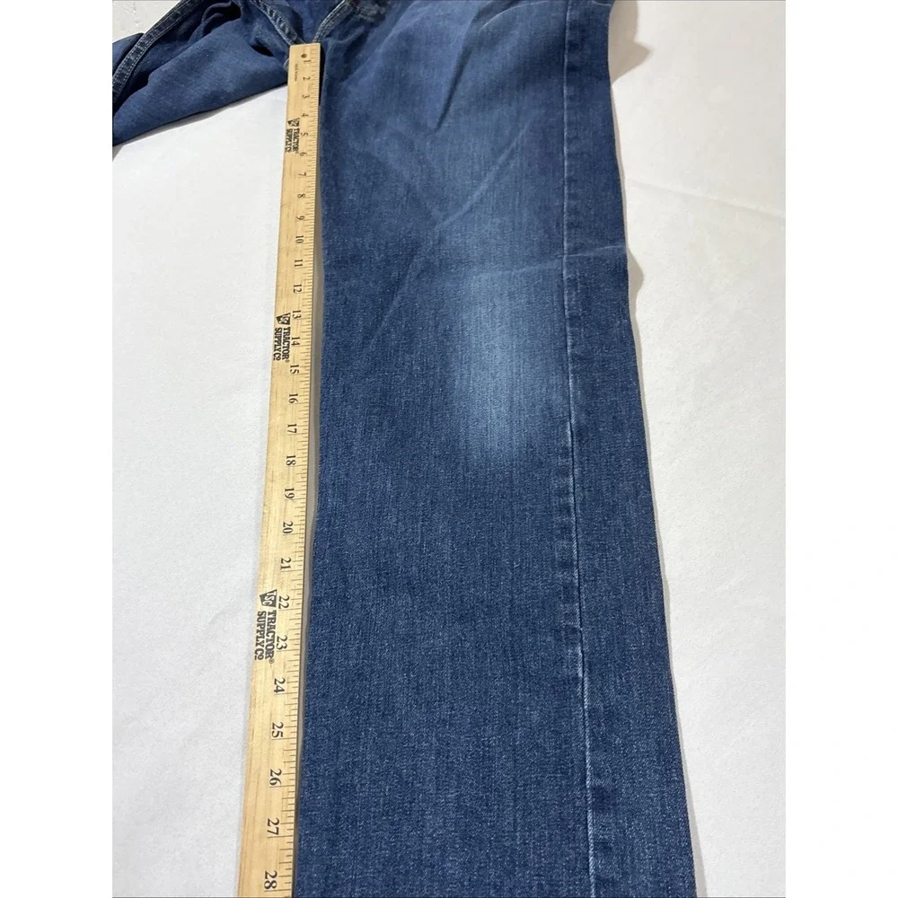 Men's Size 34x33 Levi 505 Regular Fit Denim Blue Jeans Medium‎ Dark Wash Stretch